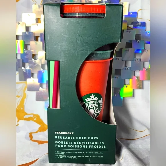 Starbucks Christmas 2020 Holiday Glitter Cold Cups New - Picture 3 of 5